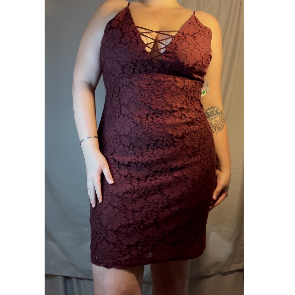 Red lace dress